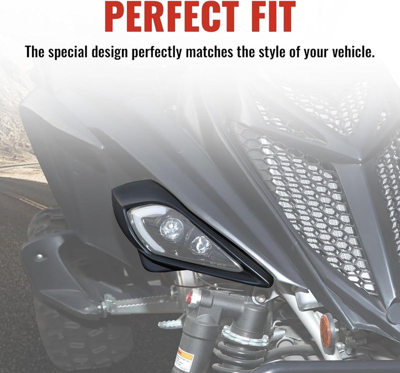 XATVXUTV Headlight Covers for Yamaha Raptor 700, Left & Right Head Lamps Cover Front Head Light Trim Bezel for Yamaha YFZ 450 YFZ450R YFZ450X Wolverine 450 350 250 350 2006-2022 Accessories (2PCS) - Image 5
